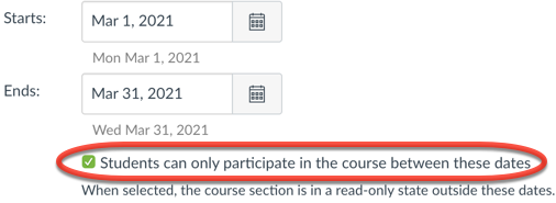 image showing students can only participate checkmark